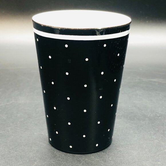 60s Mod Black and White Polka Dots Bathroom Accessory SET Tissue Box Cover Soap - Picture 2 of 11